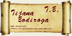 Tijana Bodiroga vizit kartica
